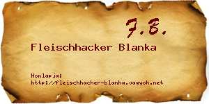 Fleischhacker Blanka névjegykártya